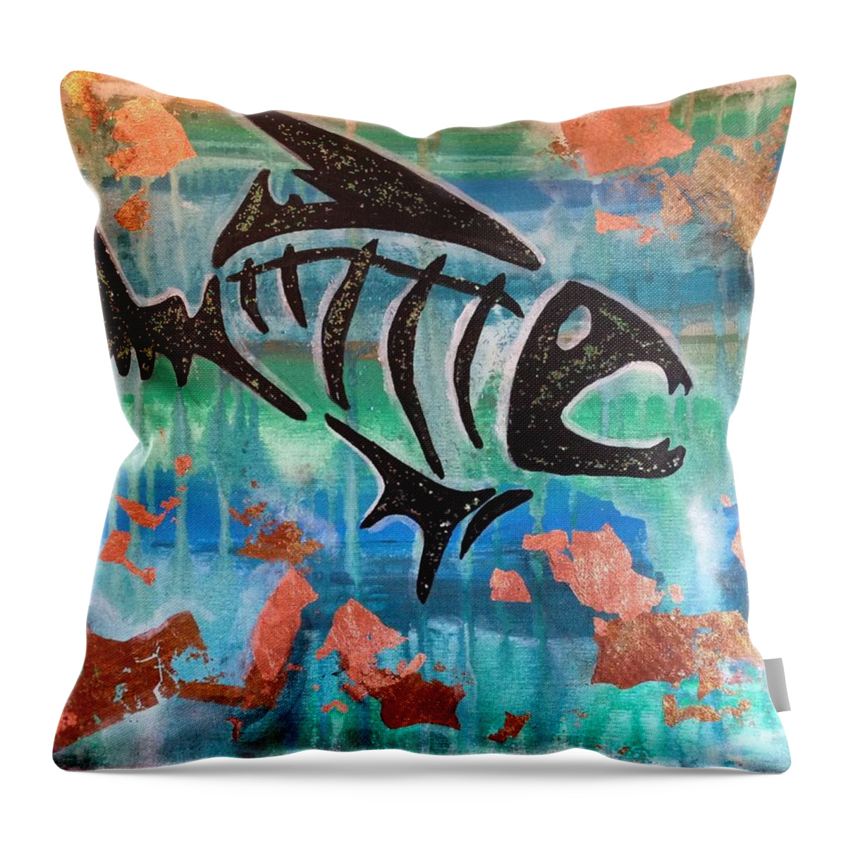 Bonefish Throw Pillow featuring the painting Bonefish by Tracy Mcdurmon