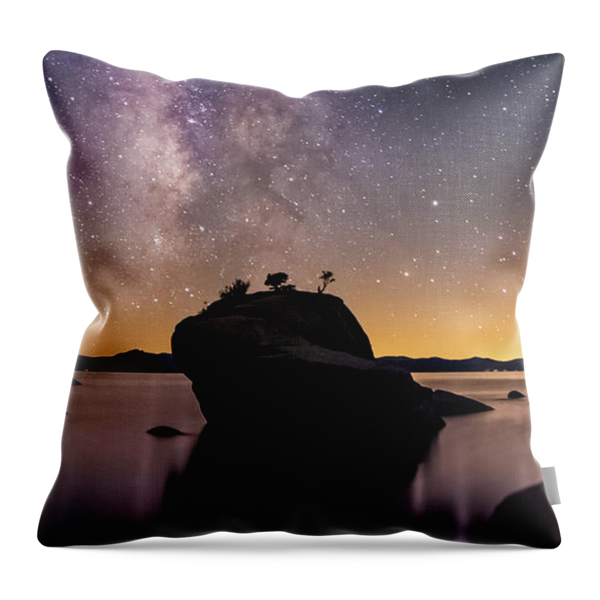 Bonsai Rock Throw Pillow featuring the photograph Bonsai Silhouette  by Joe Kopp