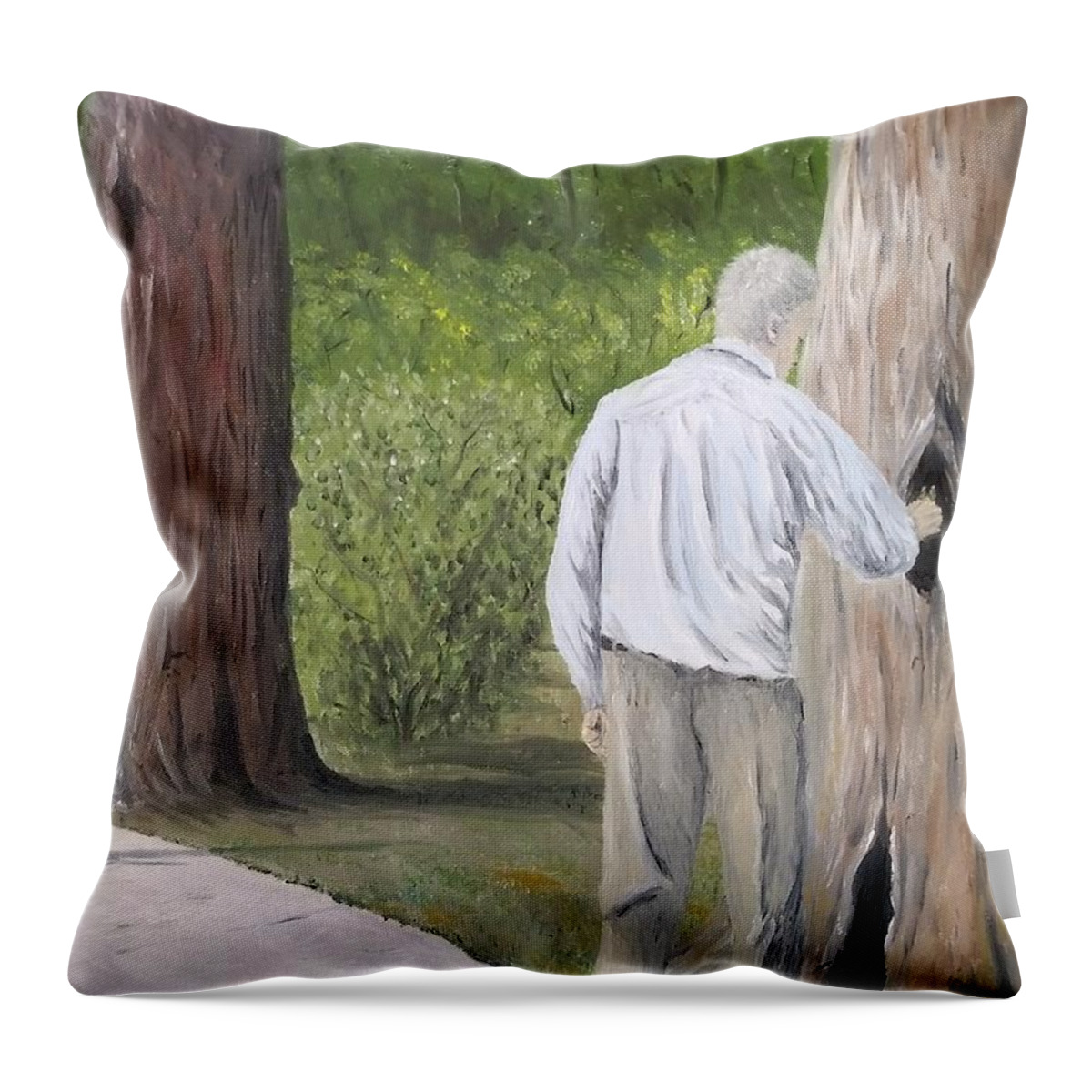 Figurative Throw Pillow featuring the painting Boo by Kevin Daly