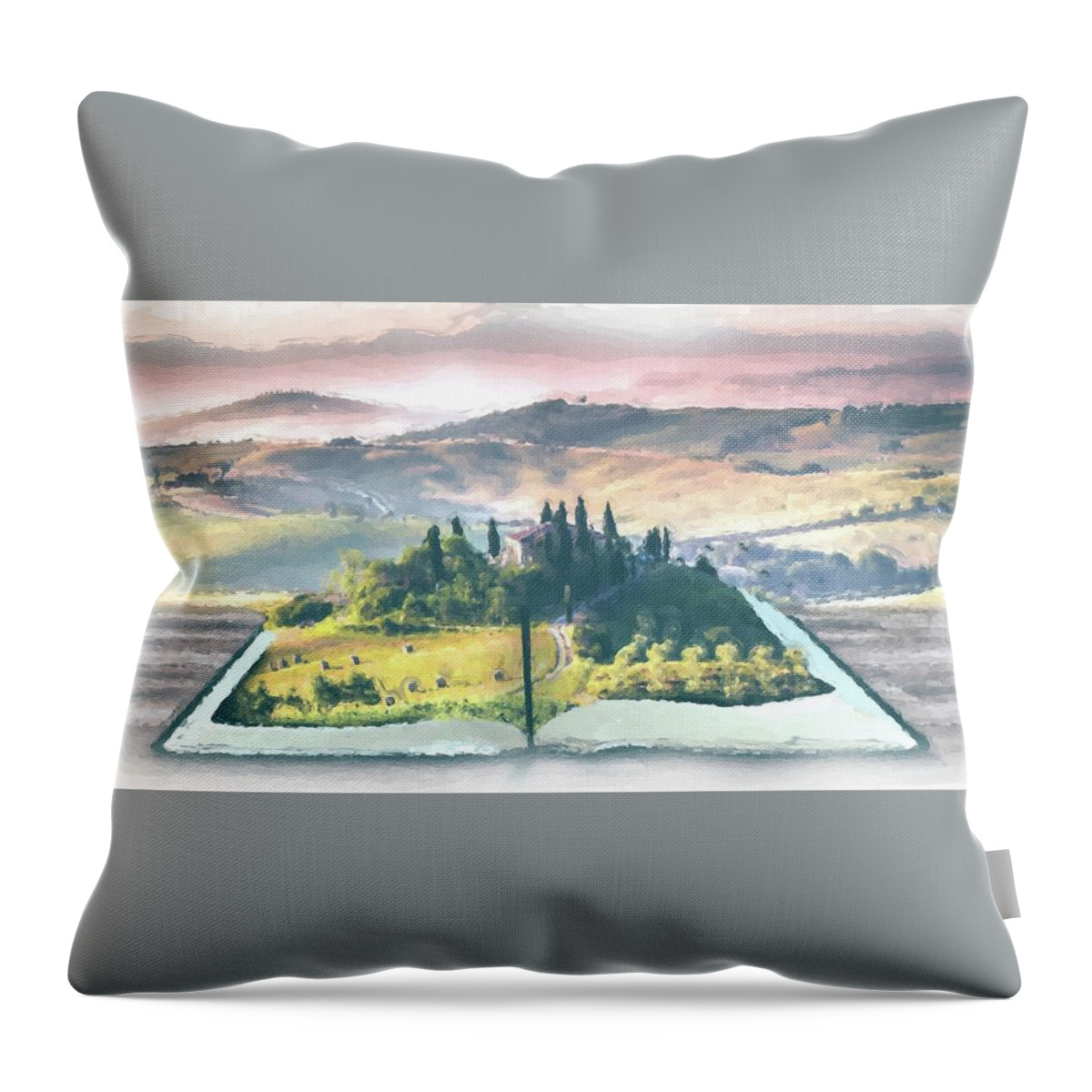 Book Life Throw Pillow featuring the painting Book Life by Harry Warrick