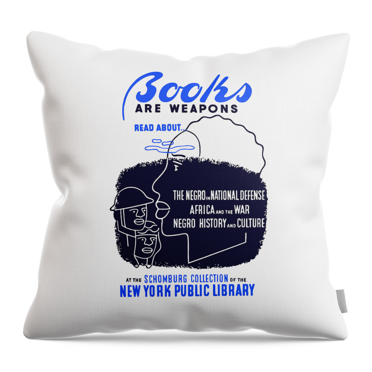 Wpa Throw Pillow featuring the painting Books Are Weapons - WPA by War Is Hell Store