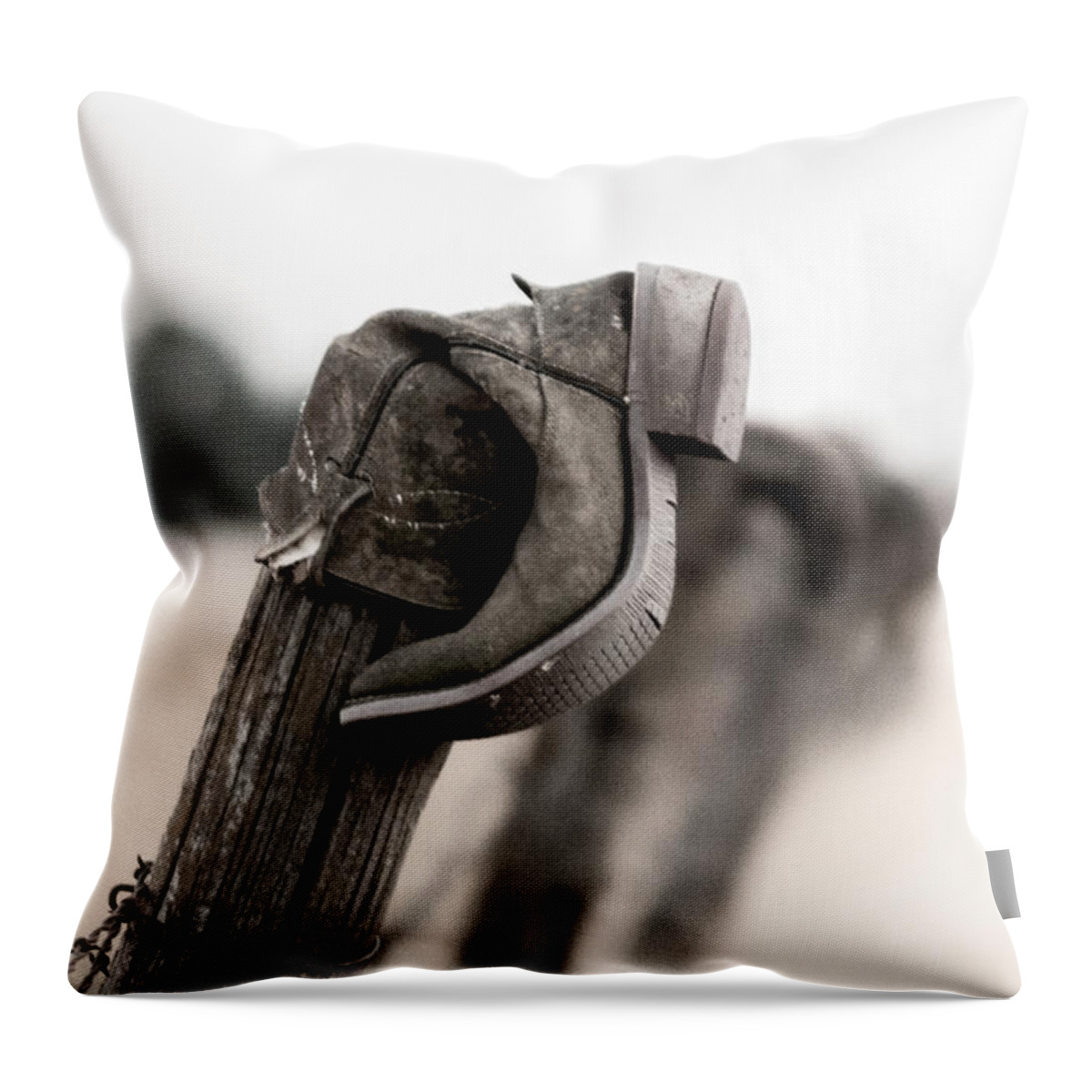 Jay Stockhaus Throw Pillow featuring the photograph Boot 5 by Jay Stockhaus