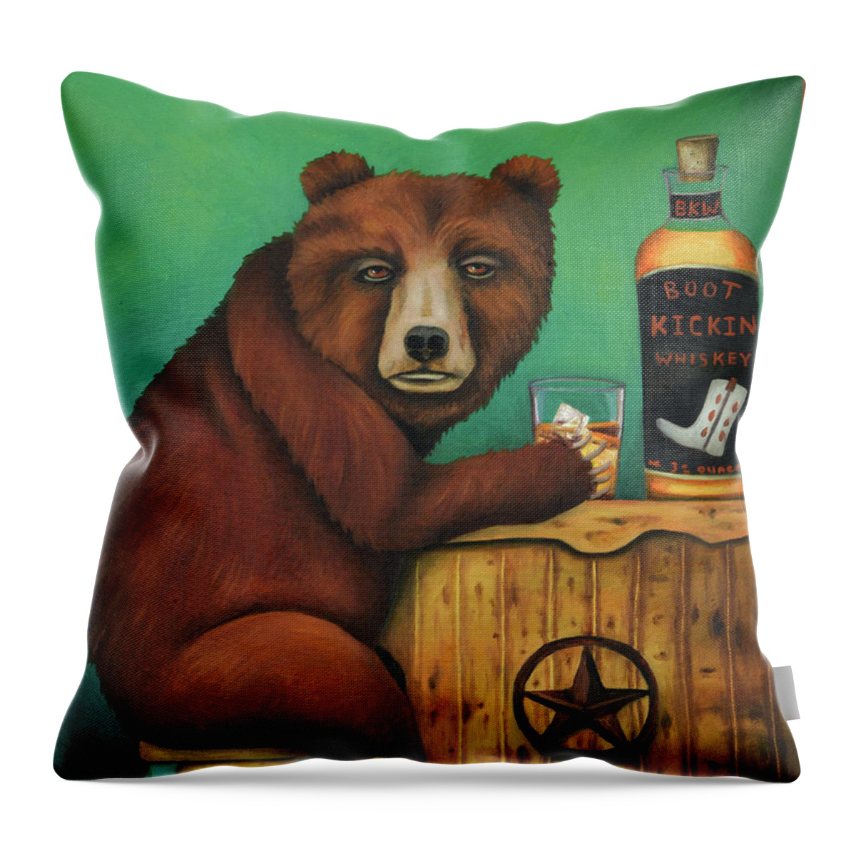 Boot Legging Throw Pillow featuring the painting Boot Legger by Leah Saulnier The Painting Maniac