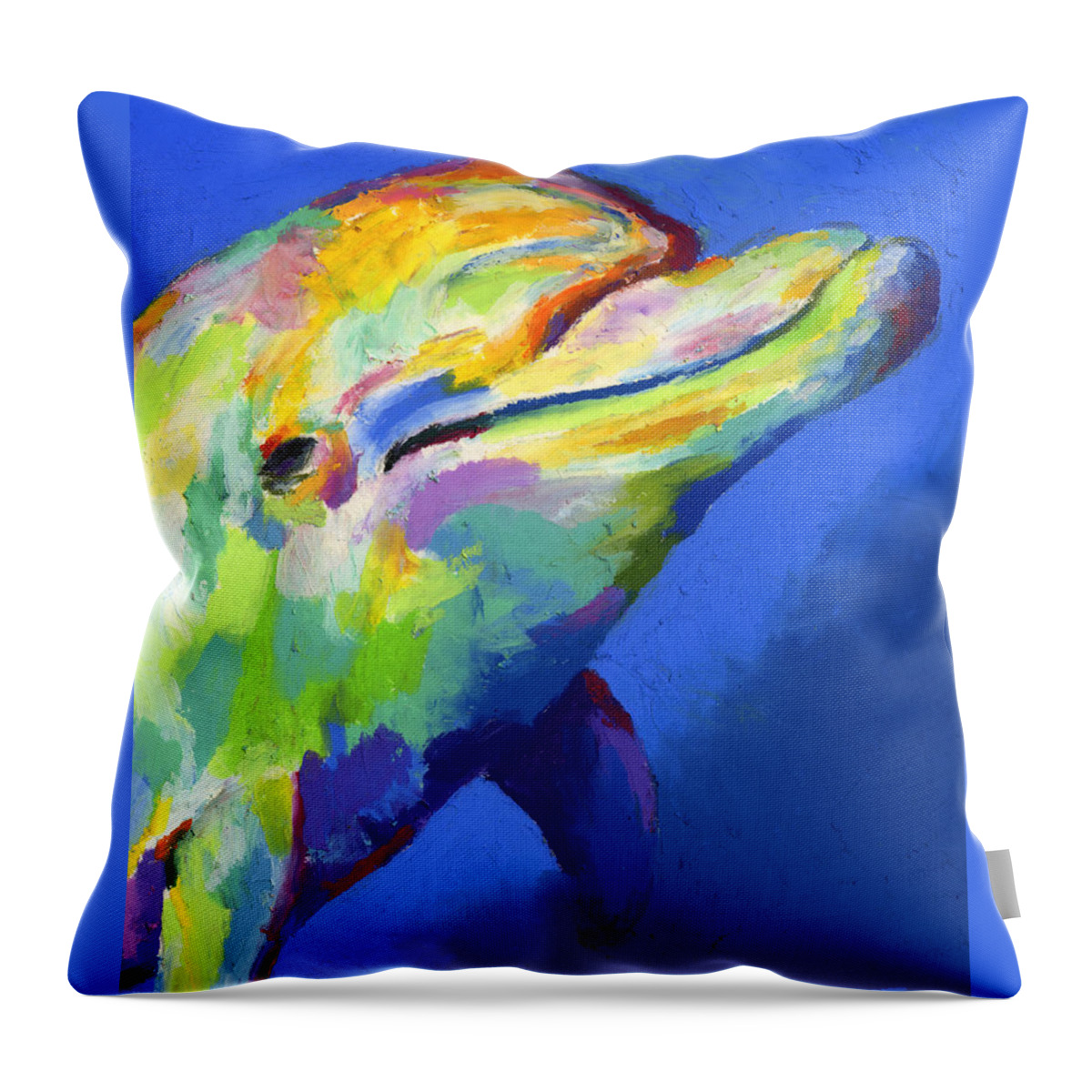 Dolphin Throw Pillow featuring the painting Born To Live Free by Stephen Anderson