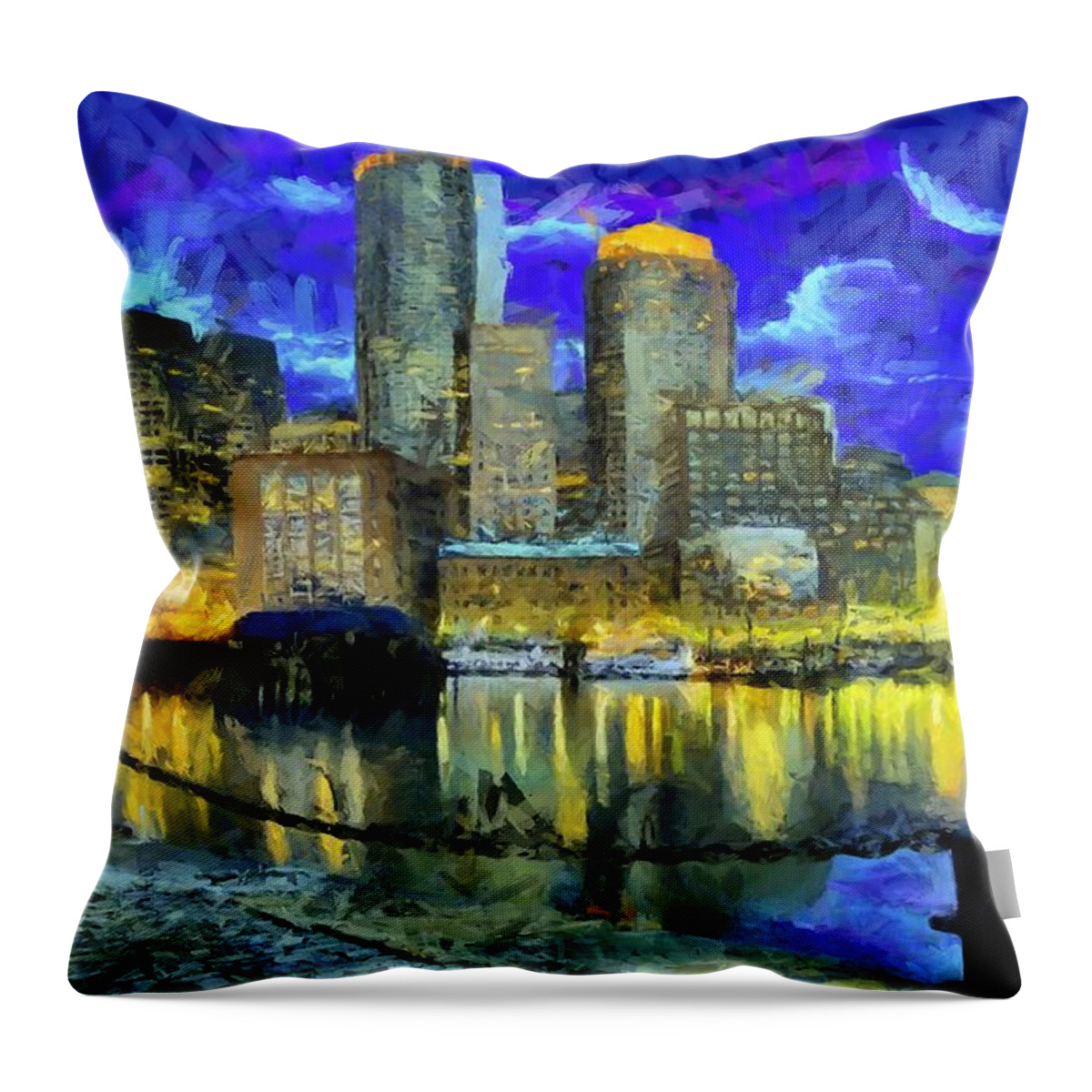 Boston Throw Pillow featuring the digital art Boston 1 by Caito Junqueira