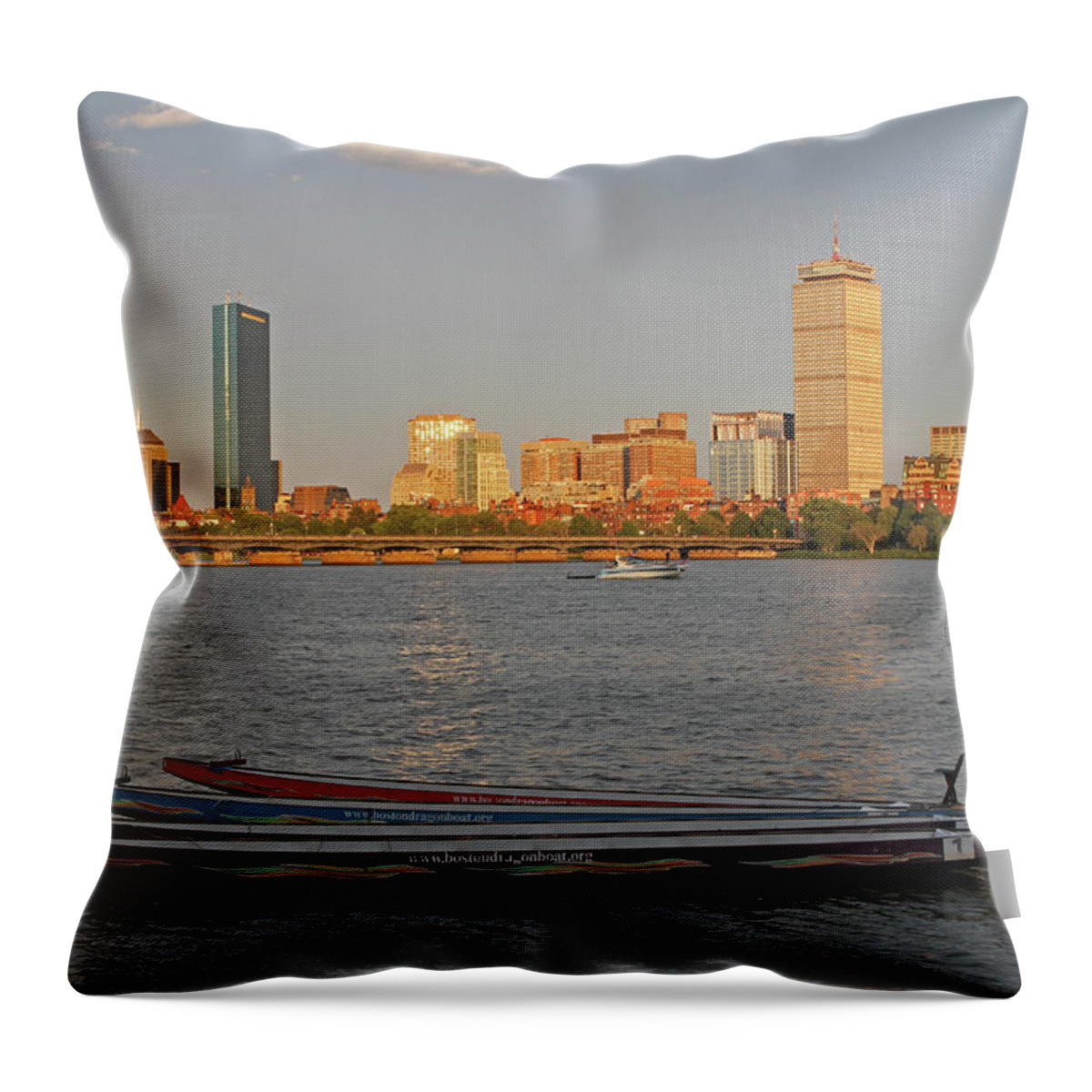 Boston Throw Pillow featuring the photograph Boston Dragon Boats by Juergen Roth