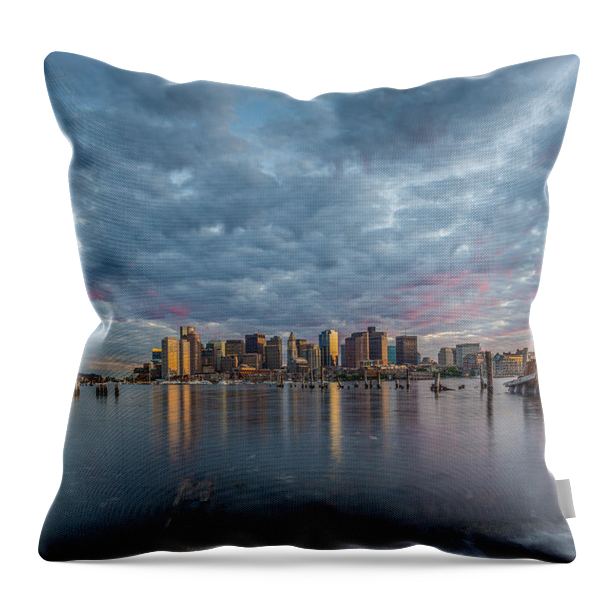 Boston Throw Pillow featuring the photograph Boston from Carletons Whahrf by Bryan Xavier