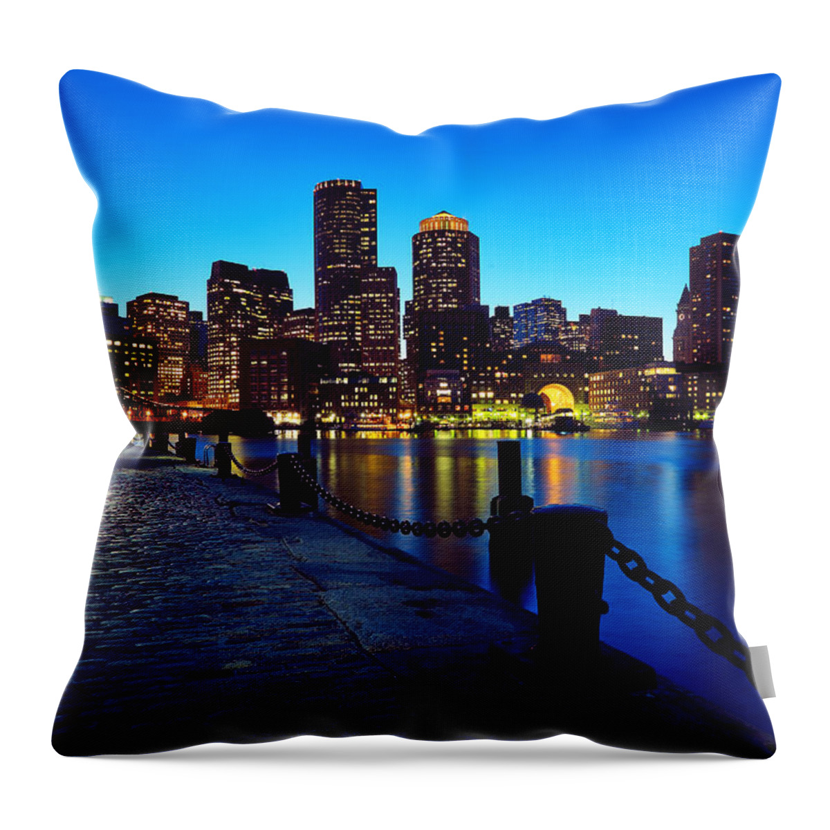 Boston Throw Pillow featuring the photograph Boston Harbor Walk by Rick Berk