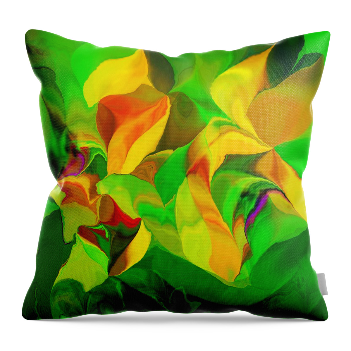 Fine Art Throw Pillow featuring the digital art Botanical Fantasy 102612 by David Lane