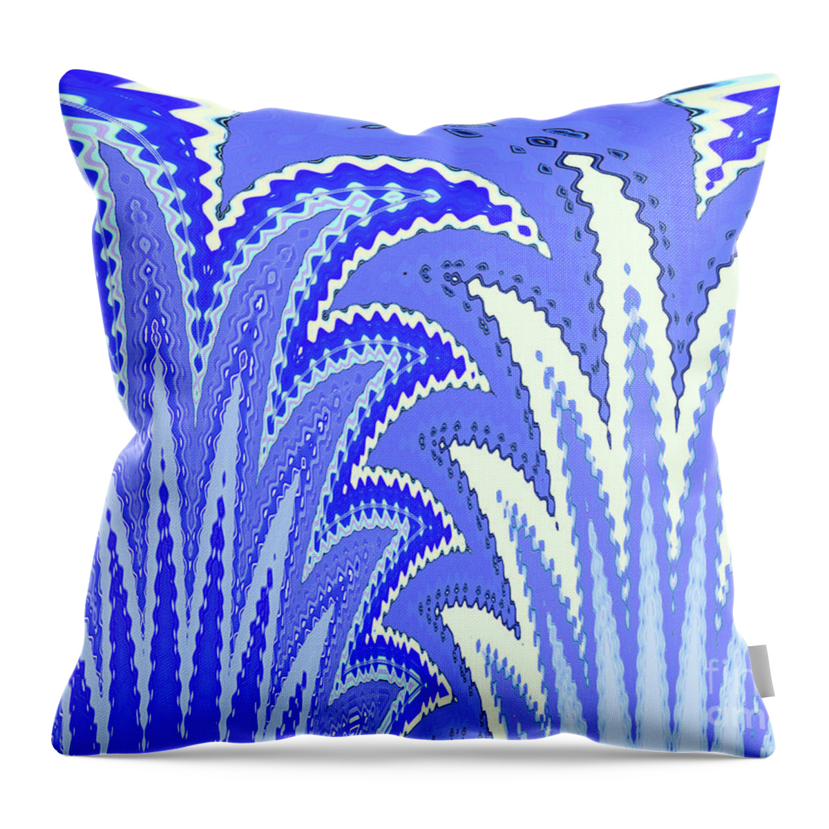 Botanical Throw Pillow featuring the digital art Botanicals In Blue by Ann Johndro-Collins