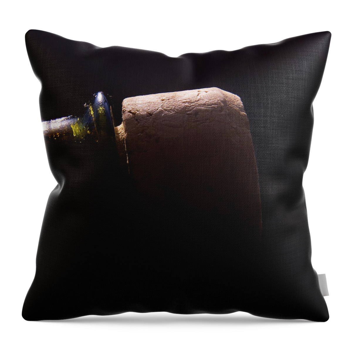 Bottle Throw Pillow featuring the photograph bottle top and Cork by Steve Somerville