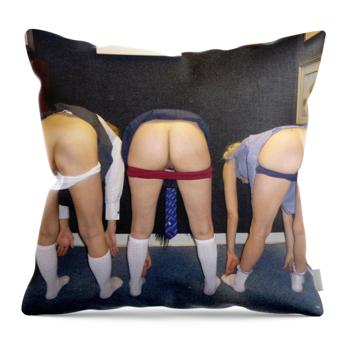 Bare Throw Pillow featuring the photograph Bottoms on show by Asa Jones
