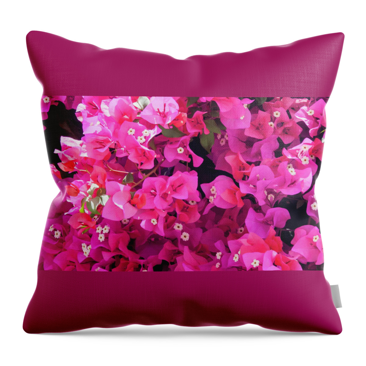 Andalucia Throw Pillow featuring the photograph Bougainvillea by Geoff Smith