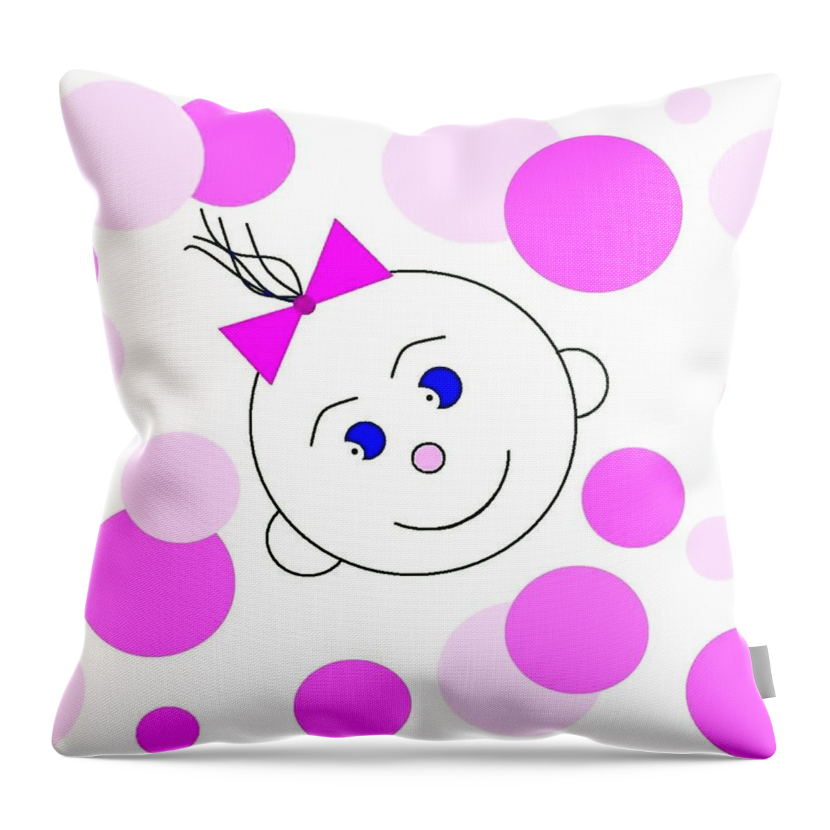 Abstract Throw Pillow featuring the digital art Bouncing Baby Girl by Will Borden