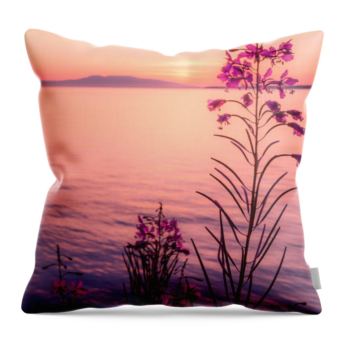 Alaska Throw Pillow featuring the photograph Bouquet for a Sleeping Lady by Tim Newton