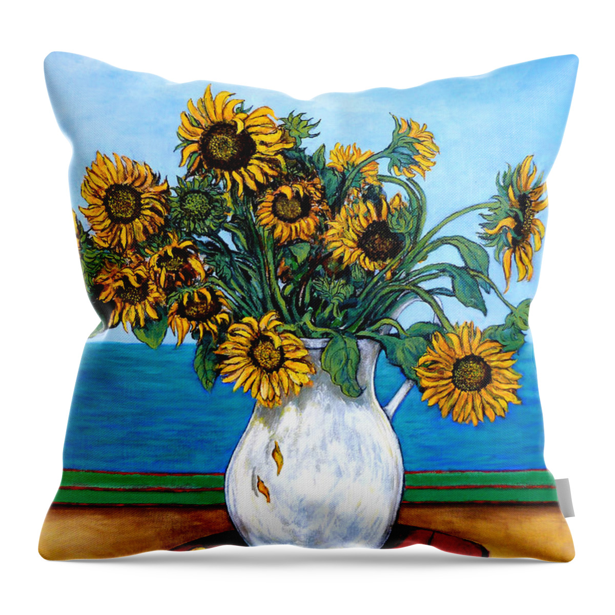 Sunflowers Throw Pillow featuring the painting Bouquet of Beauty by Tom Roderick