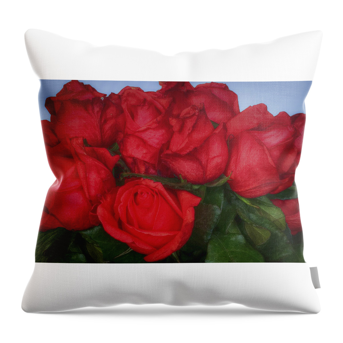 Flowers Throw Pillow featuring the photograph Bouquet of Red Roses by Joseph Hollingsworth