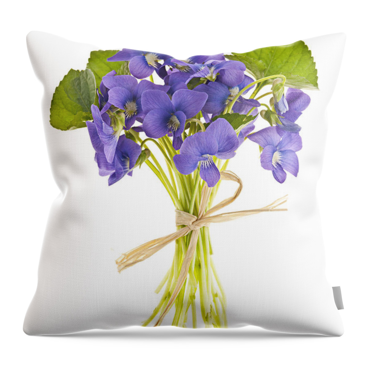 Bouquet Throw Pillow featuring the photograph Bouquet of violets 2 by Elena Elisseeva