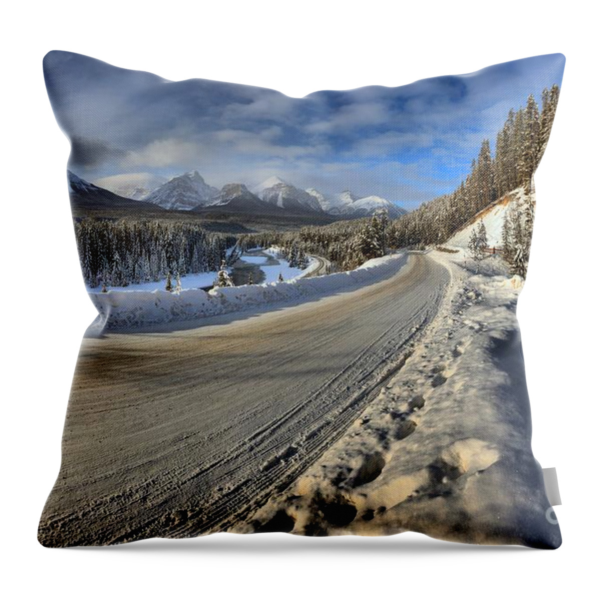 Morant Throw Pillow featuring the photograph Bow Valley Winter Wonderland by Adam Jewell