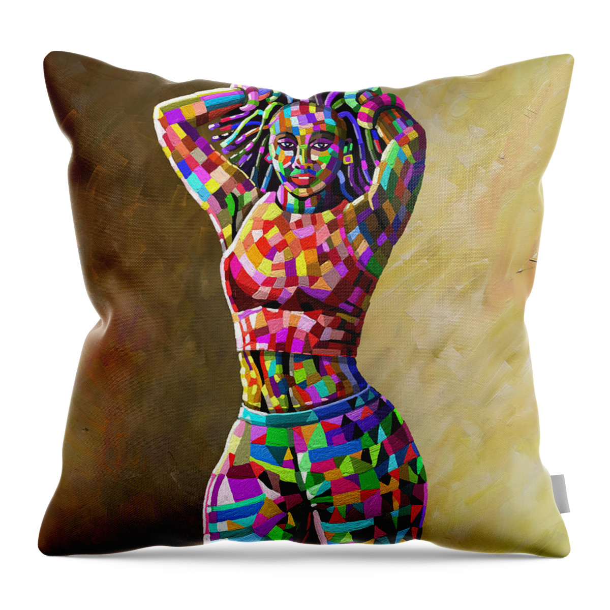 Sexy Throw Pillow featuring the painting Presence by Anthony Mwangi