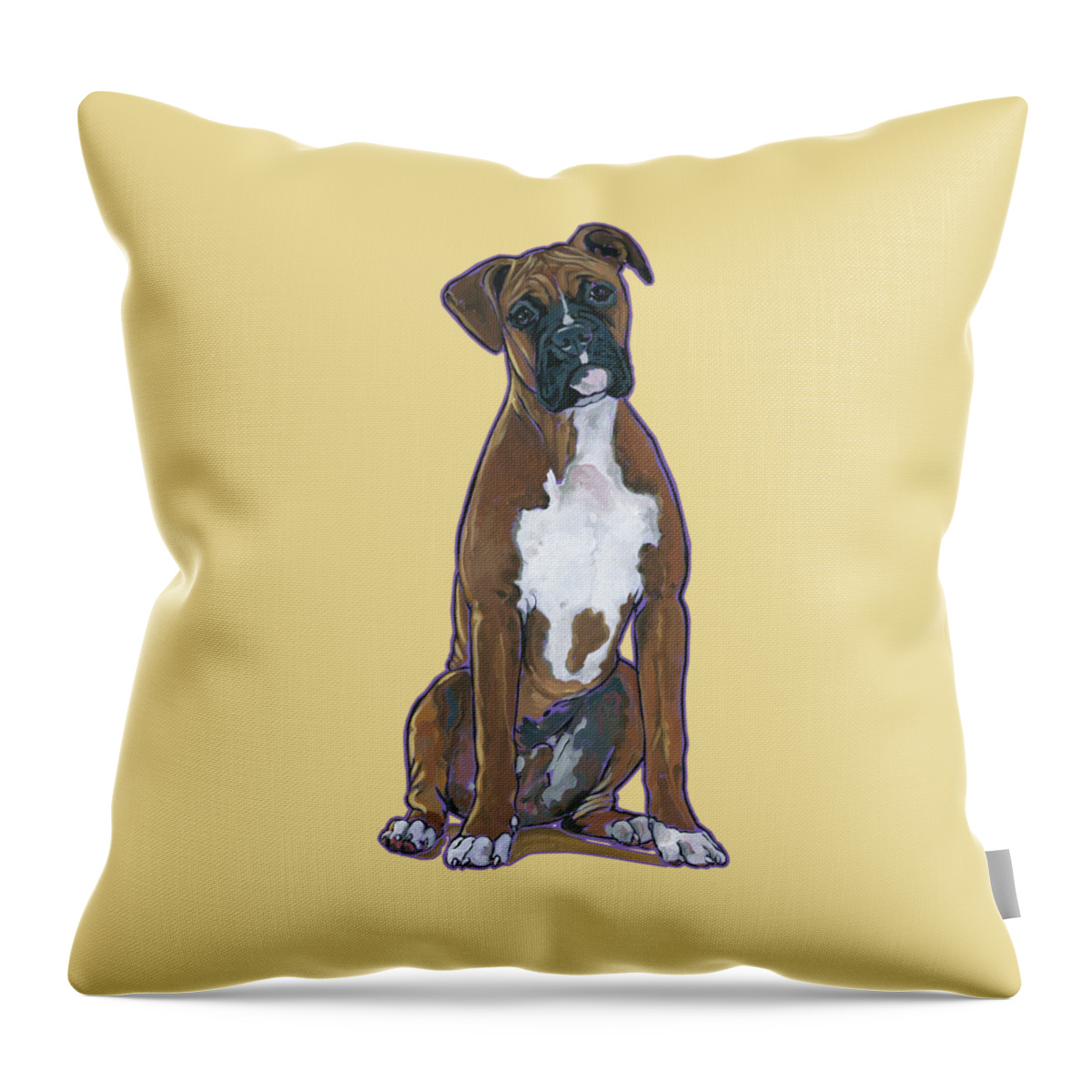 Boxer Throw Pillow featuring the painting Boxer Bentley by Nadi Spencer