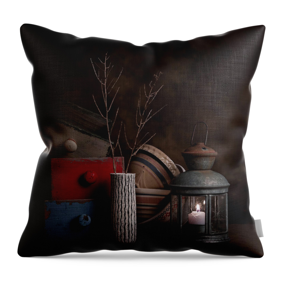 Bowl Throw Pillow featuring the photograph Boxes and Bowls by Tom Mc Nemar