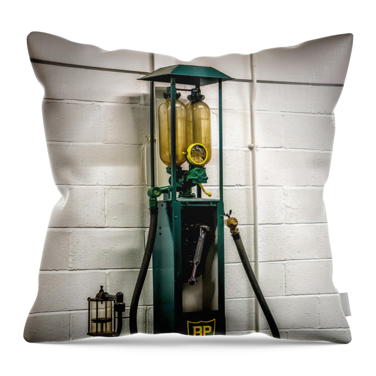 Gas Pumps Throw Pillow featuring the photograph BP Gas Pump by Adrian Evans