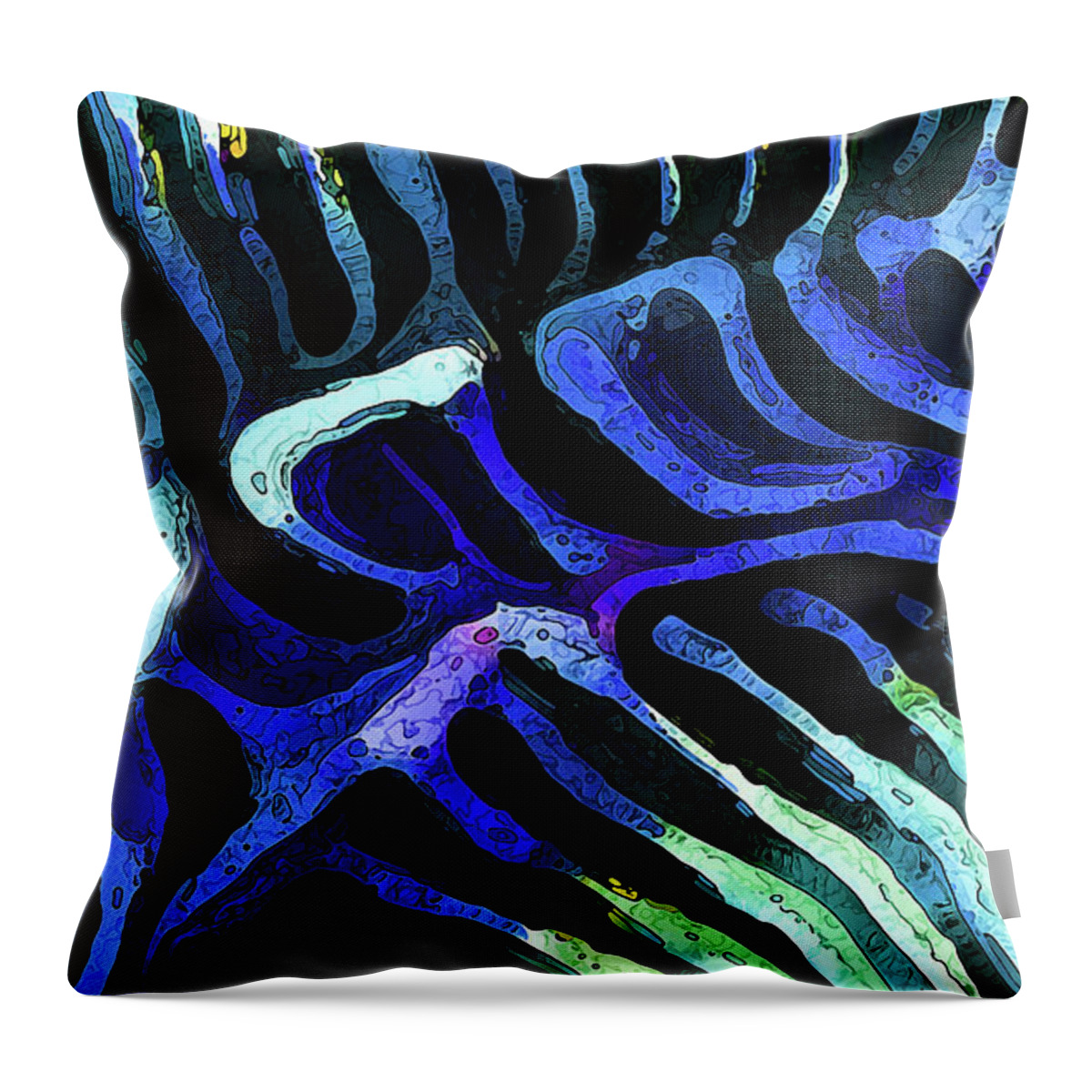 Nature Throw Pillow featuring the photograph Brain Coral Abstract 3 in Blue by ABeautifulSky Photography by Bill Caldwell