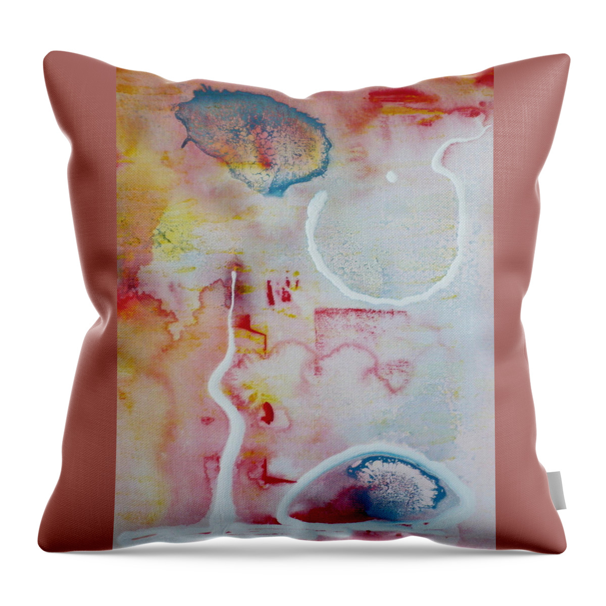 Abstract Throw Pillow featuring the painting Brainchild by 'REA' Gallery