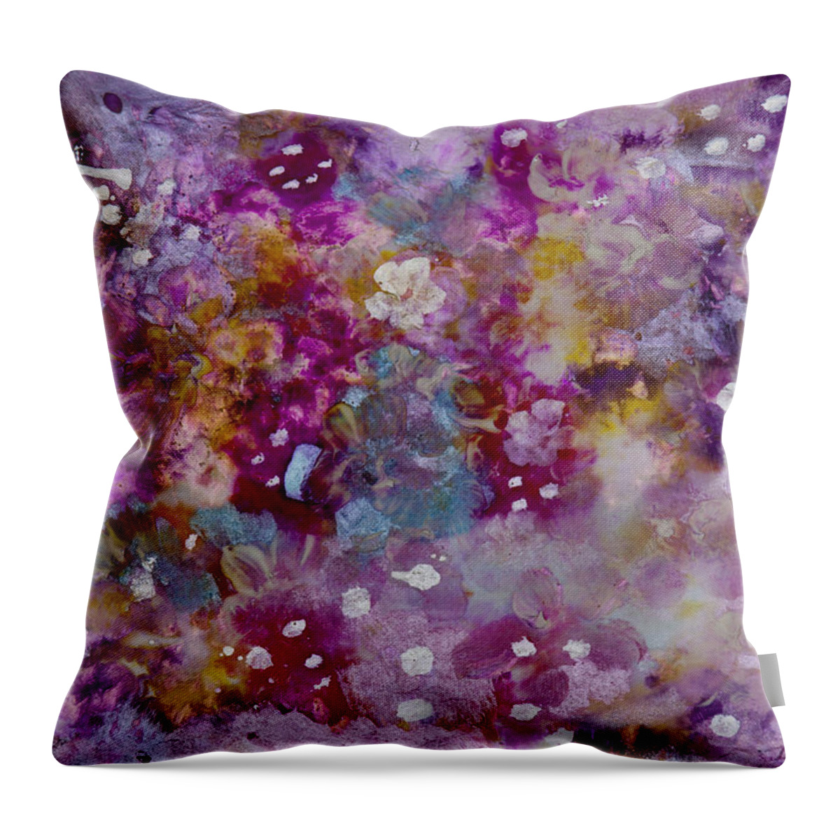 Raspberry Throw Pillow featuring the painting Bramble Bush by Don Wright