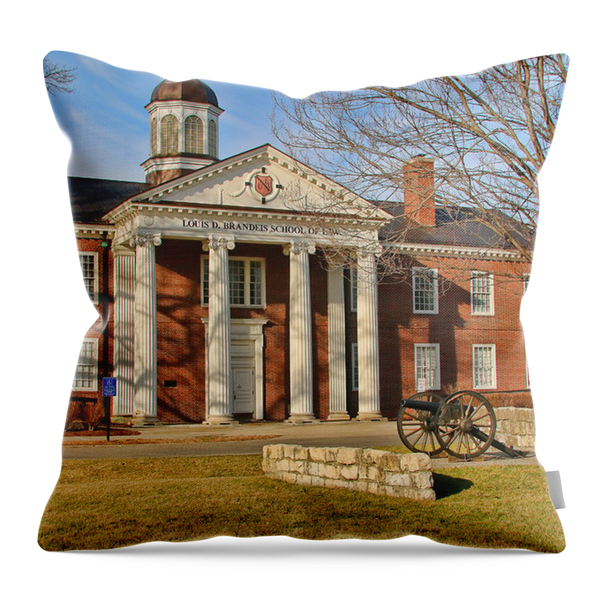 University Of Louisville Throw Pillow featuring the photograph Brandeis School of Law University of Louisville 1910 by Jack Schultz