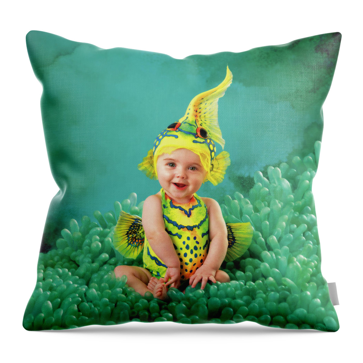 Under The Sea Throw Pillow featuring the photograph Brando as a Gobi Fish by Anne Geddes