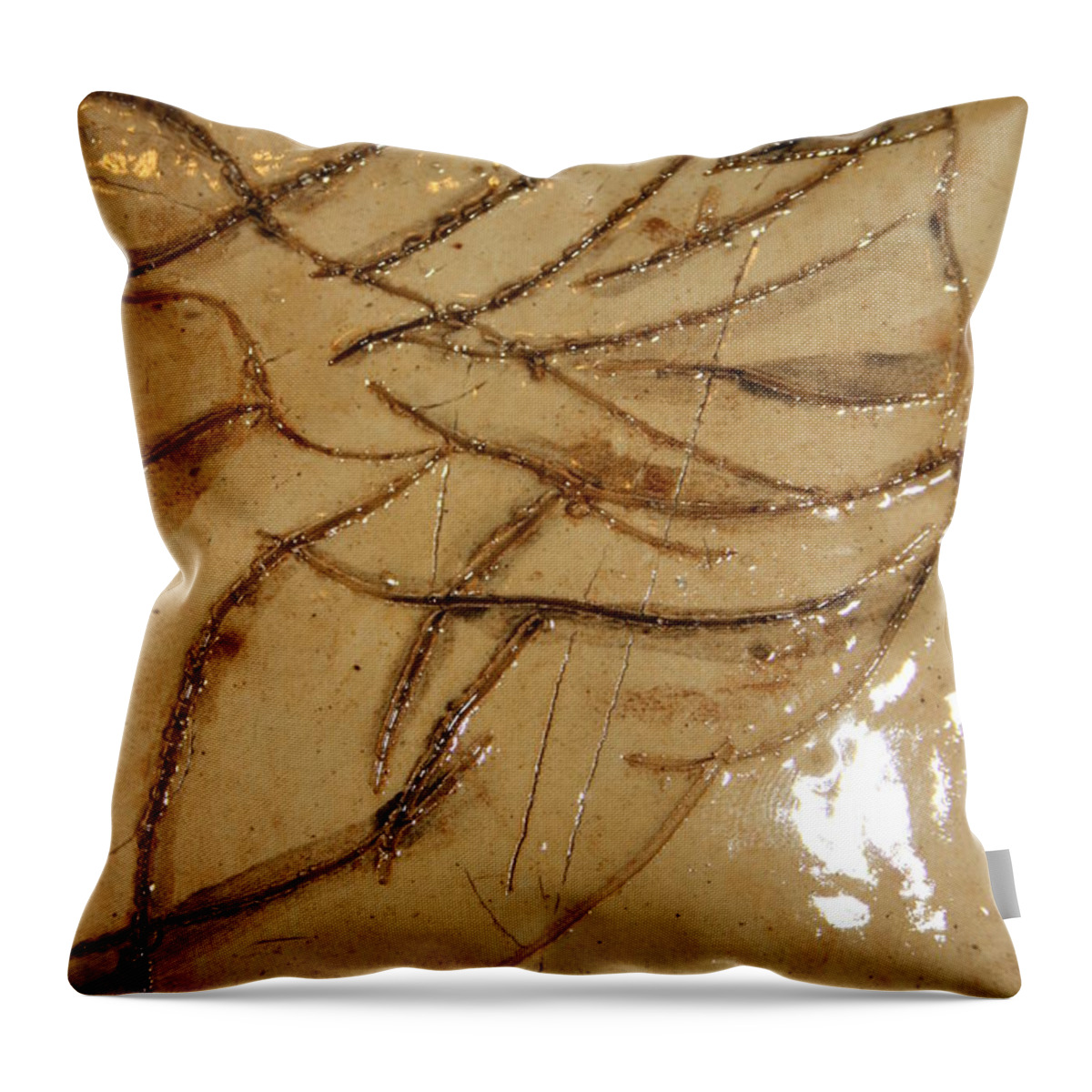 Gloria Ssali Throw Pillow featuring the ceramic art Brave tile by Gloria Ssali