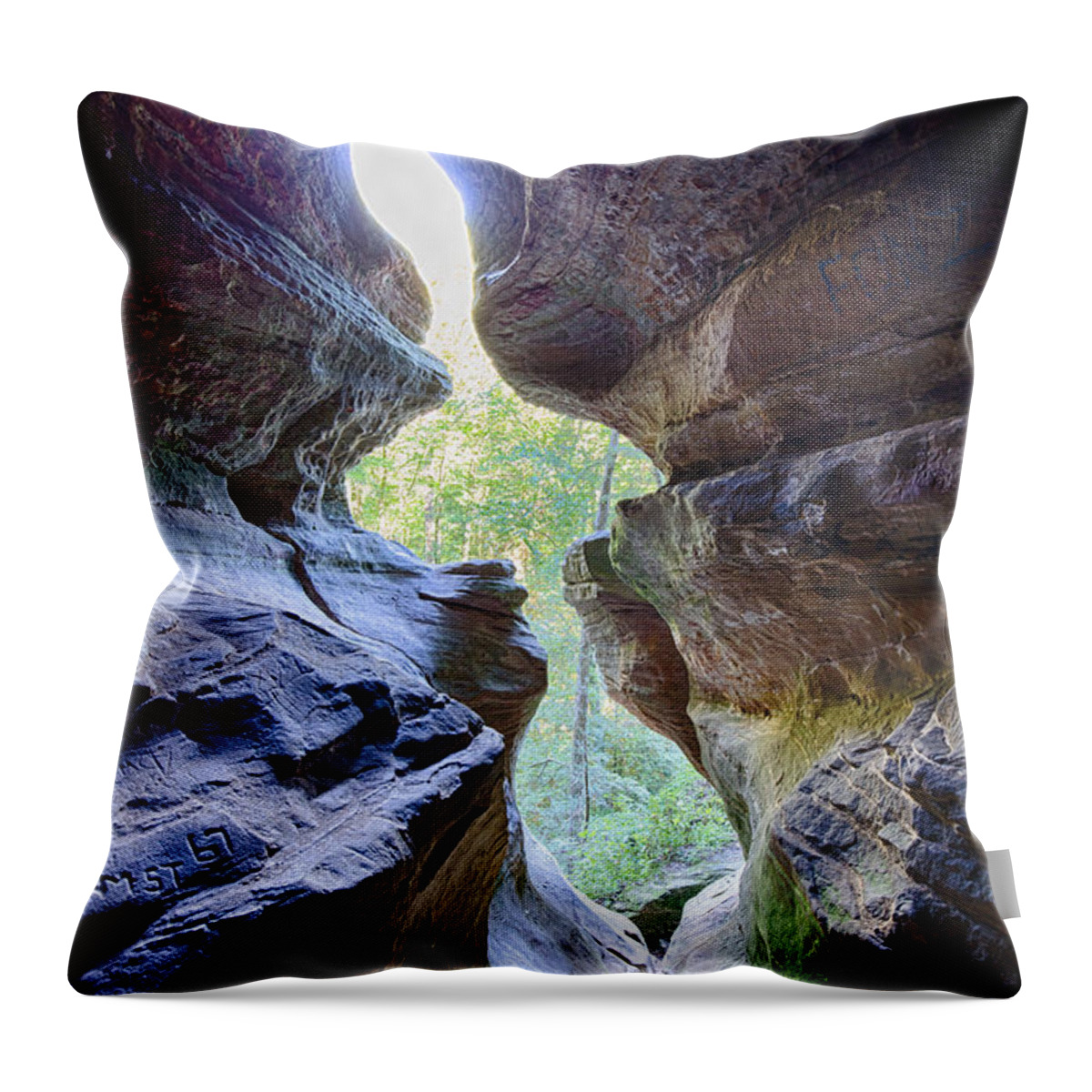 Cave Throw Pillow featuring the photograph Break Out by Alan Raasch