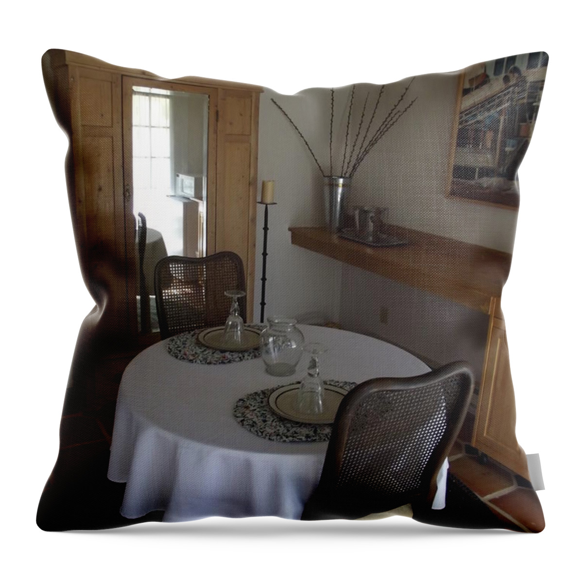 Cottage Interior Throw Pillow featuring the photograph Breakfast For Two by Andrew Drozdowicz