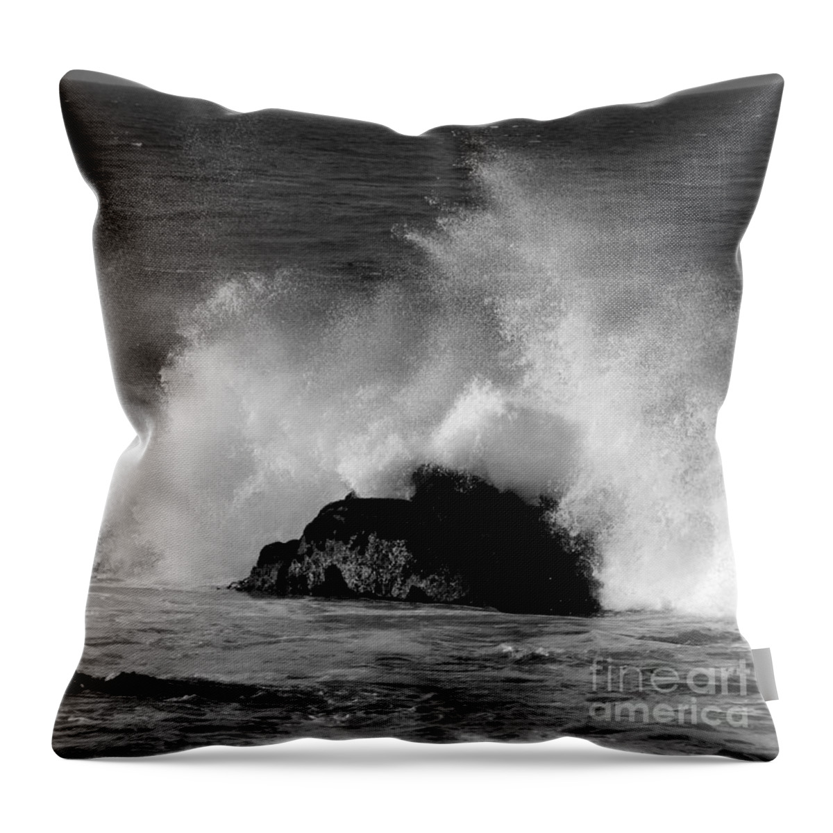 Pacific Grove Throw Pillow featuring the photograph Breaking Wave at Pacific Grove by James B Toy