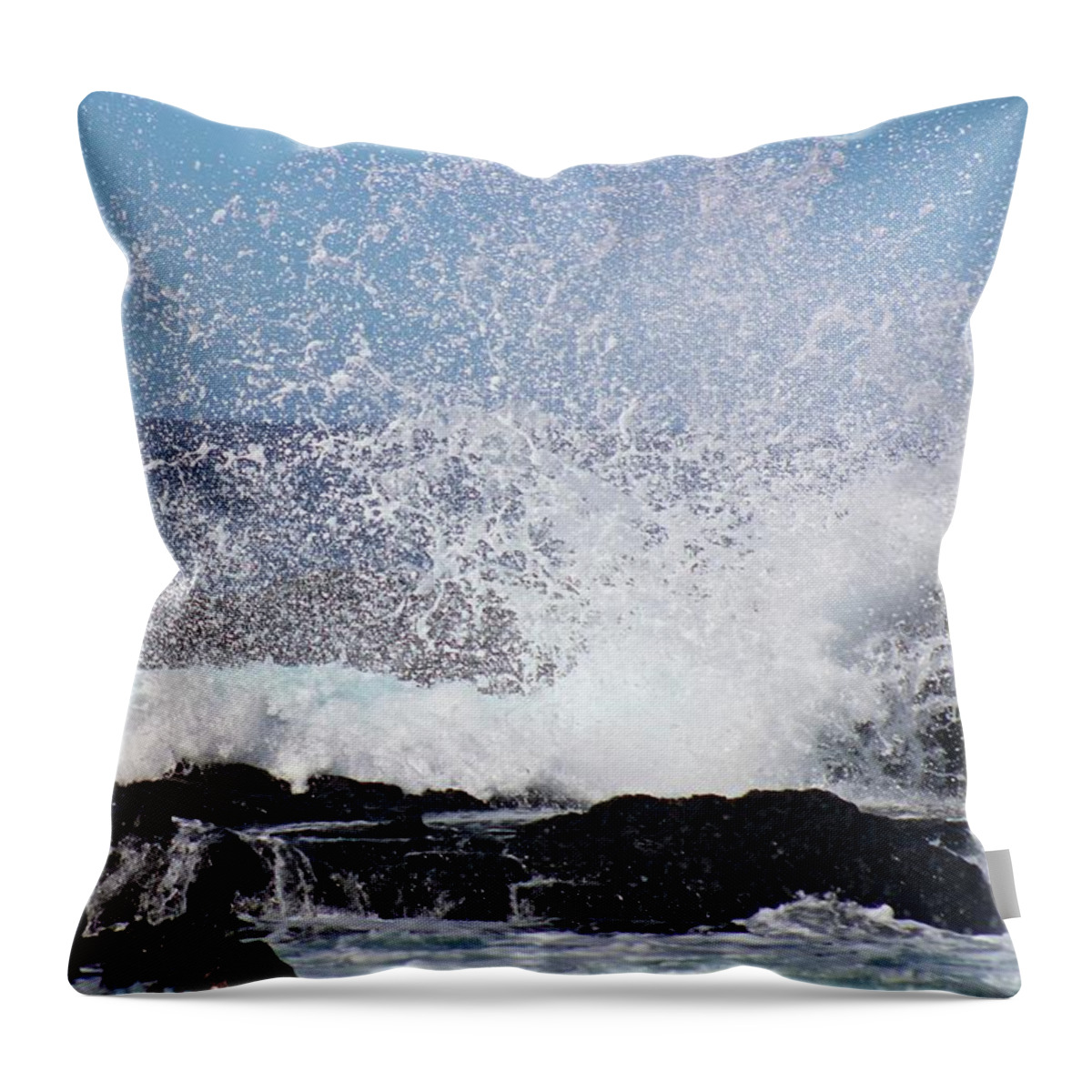 Ocean Throw Pillow featuring the photograph Breaking Waves by Jill Myers
