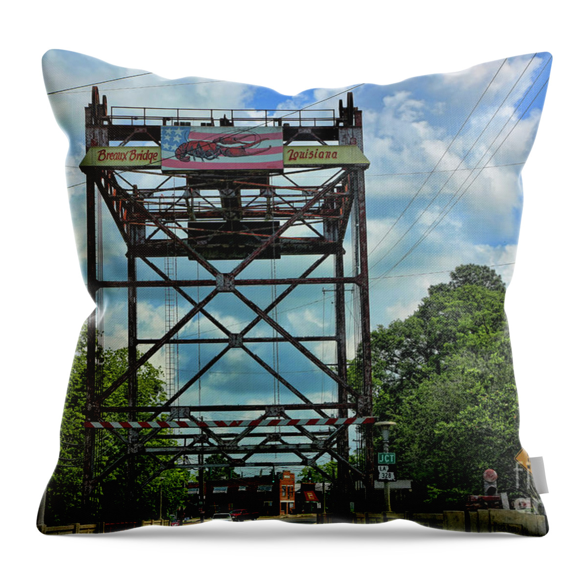 Breaux Bridge Throw Pillow featuring the photograph Breaux Bridge, Crawfish Capital of the World by Chuck Kuhn
