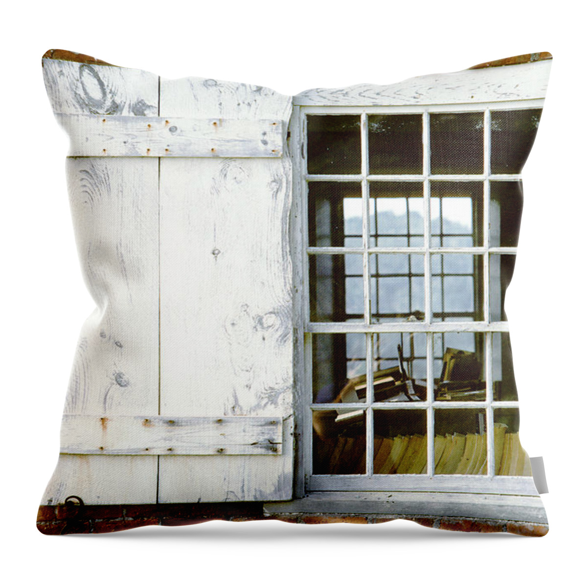 Window Throw Pillow featuring the photograph Brick Schoolhouse Window Photo by Peter J Sucy