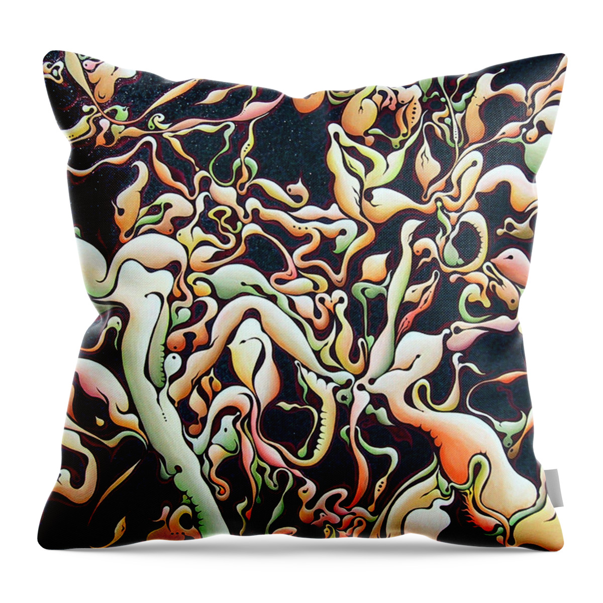 Cabbage Throw Pillow featuring the painting Bricolage with Cabbage by Amy Ferrari