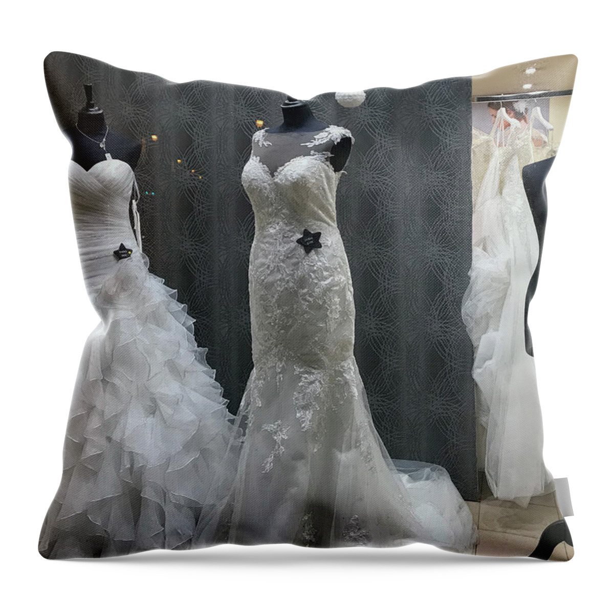 Bridal Ware Throw Pillow featuring the photograph Bridal Ware by Jessica Levant