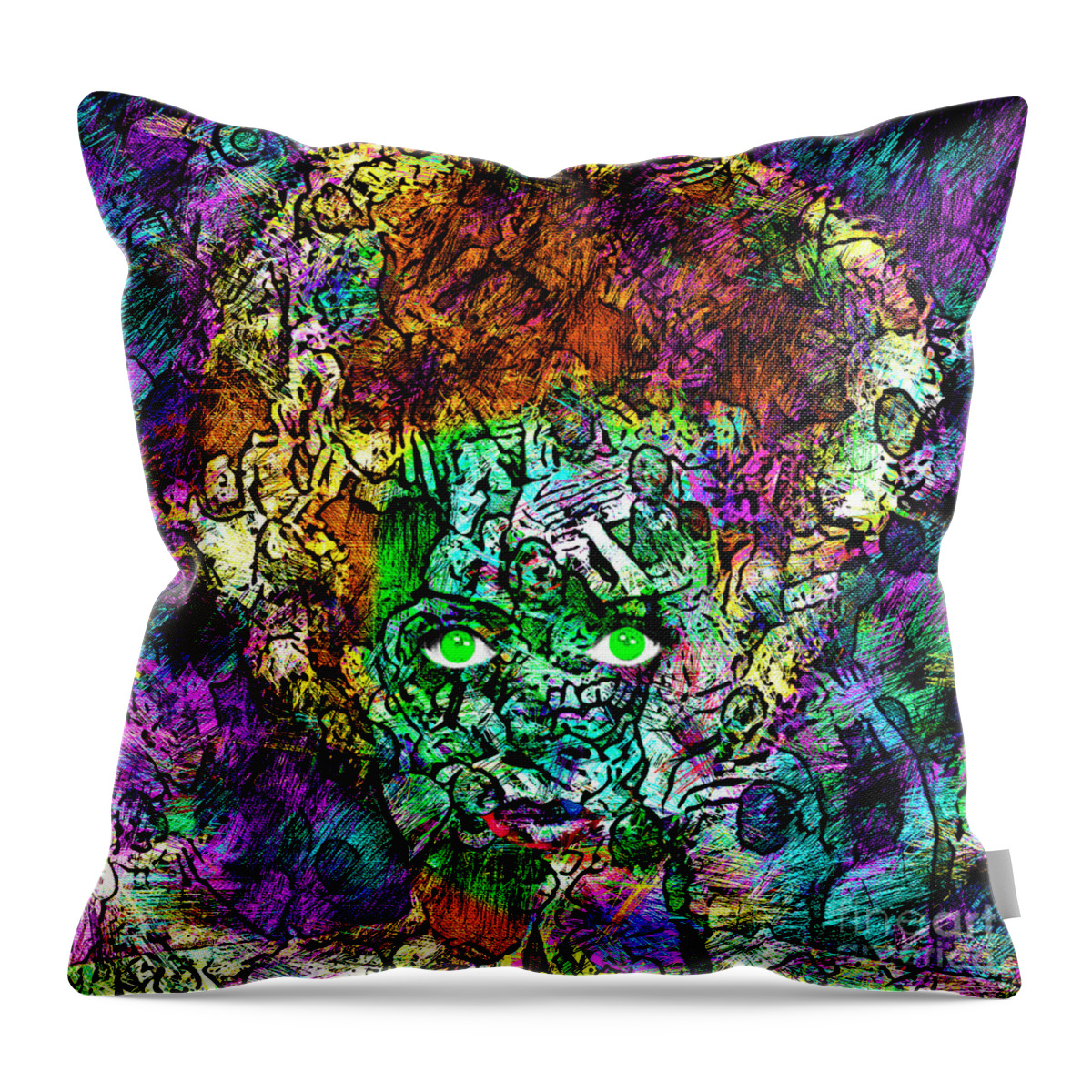 Wingsdomain Throw Pillow featuring the photograph Bride of Frankenstein 20170407 by Wingsdomain Art and Photography