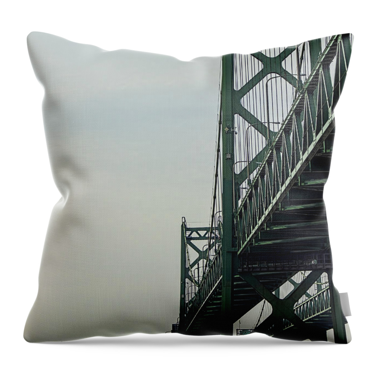 Bridge Throw Pillow featuring the photograph Bridge across the Mississippi by Cathy Anderson