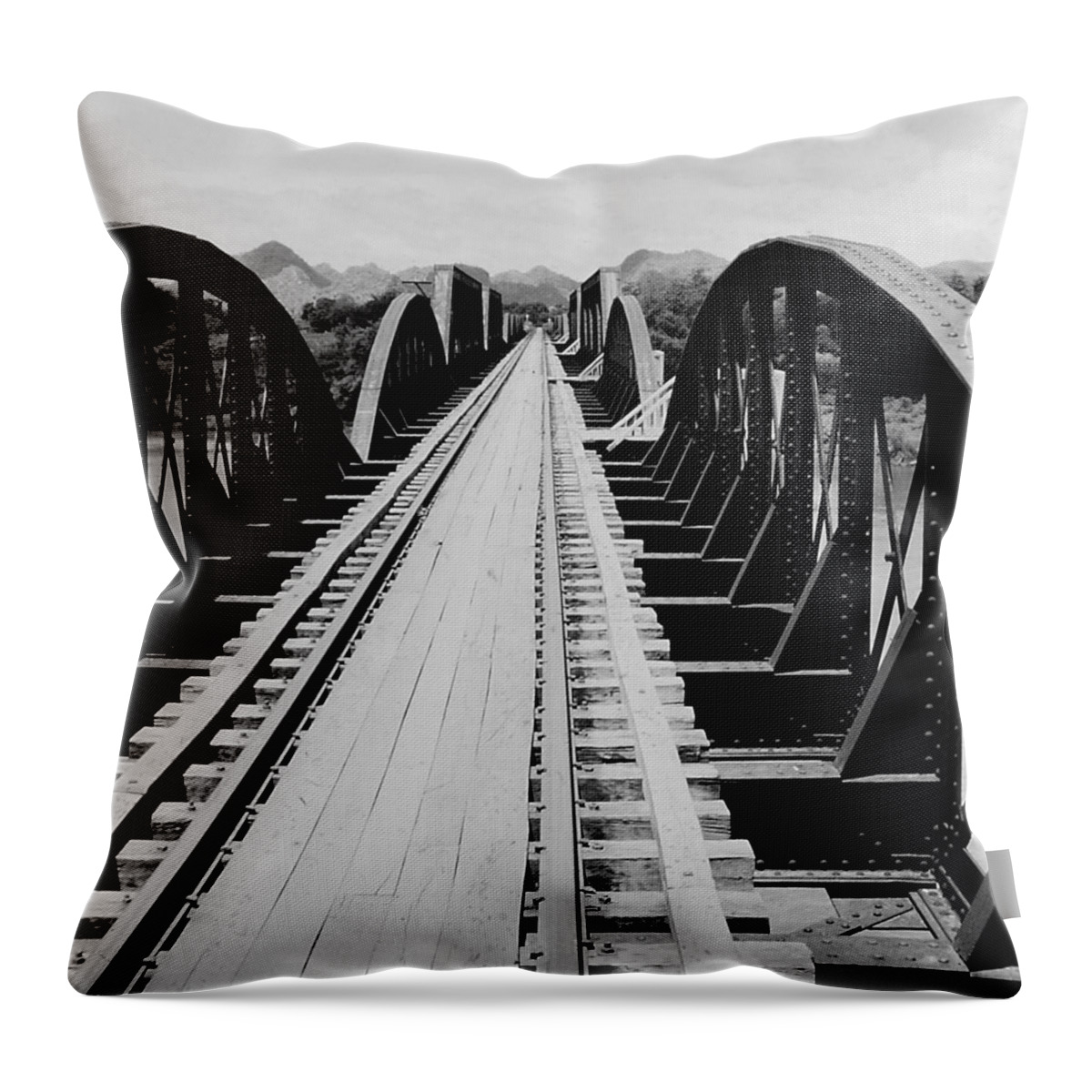 Bridge Throw Pillow featuring the photograph Bridge on the River Kwai by Christopher James