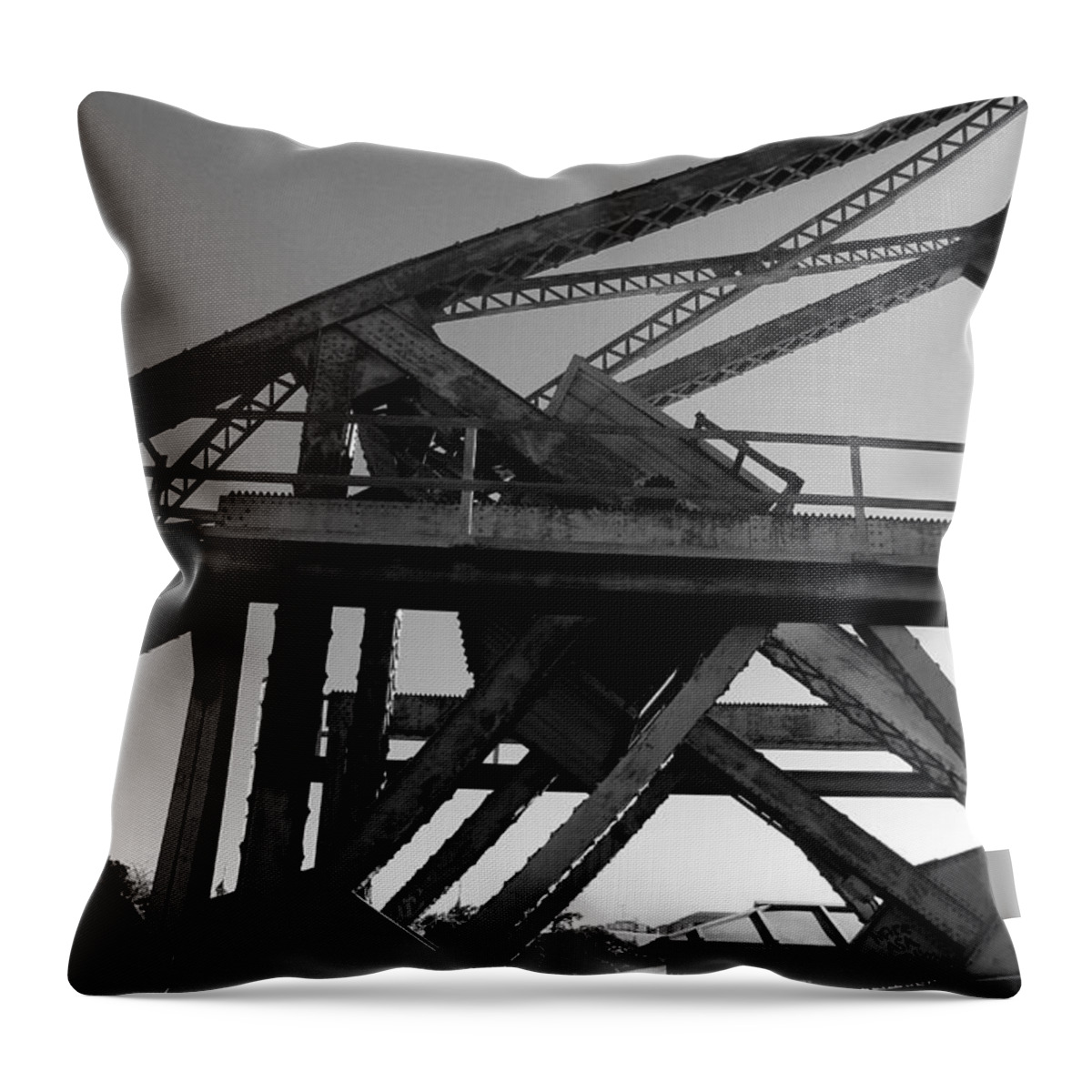 Photo For Sale Throw Pillow featuring the photograph Bridge Structure by Robert Wilder Jr