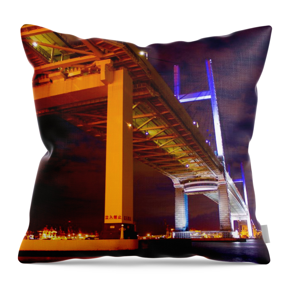 Bridge Throw Pillow featuring the photograph Bridge to the darkness by Daichi Fukumori