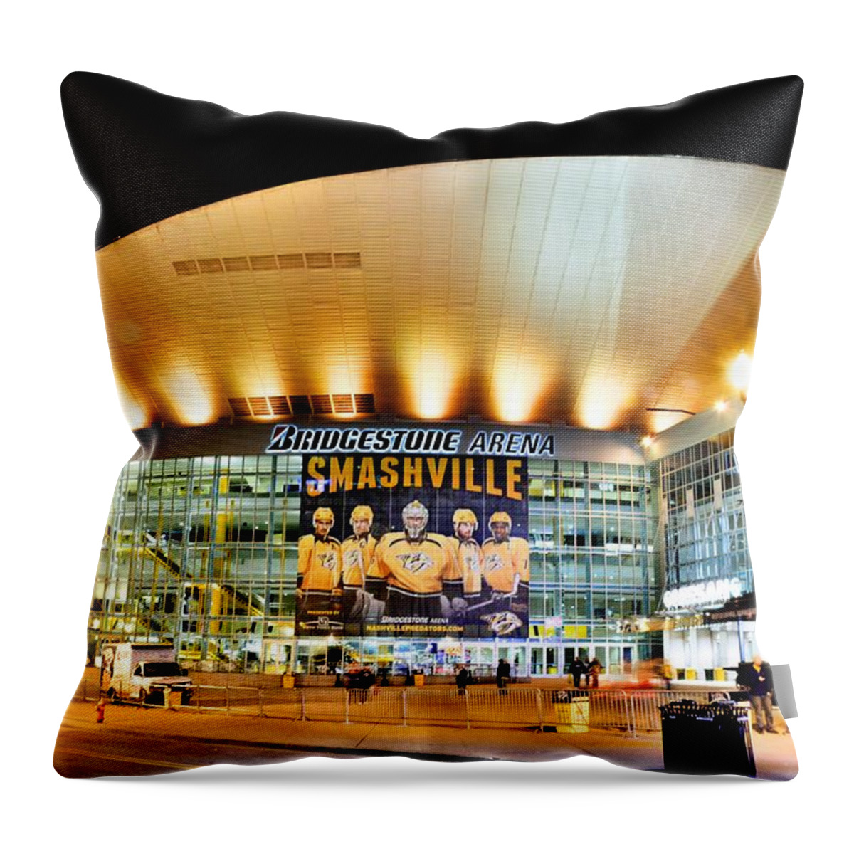 Bridgestone Arena Throw Pillow featuring the photograph Bridgestone Arena by Lisa Wooten