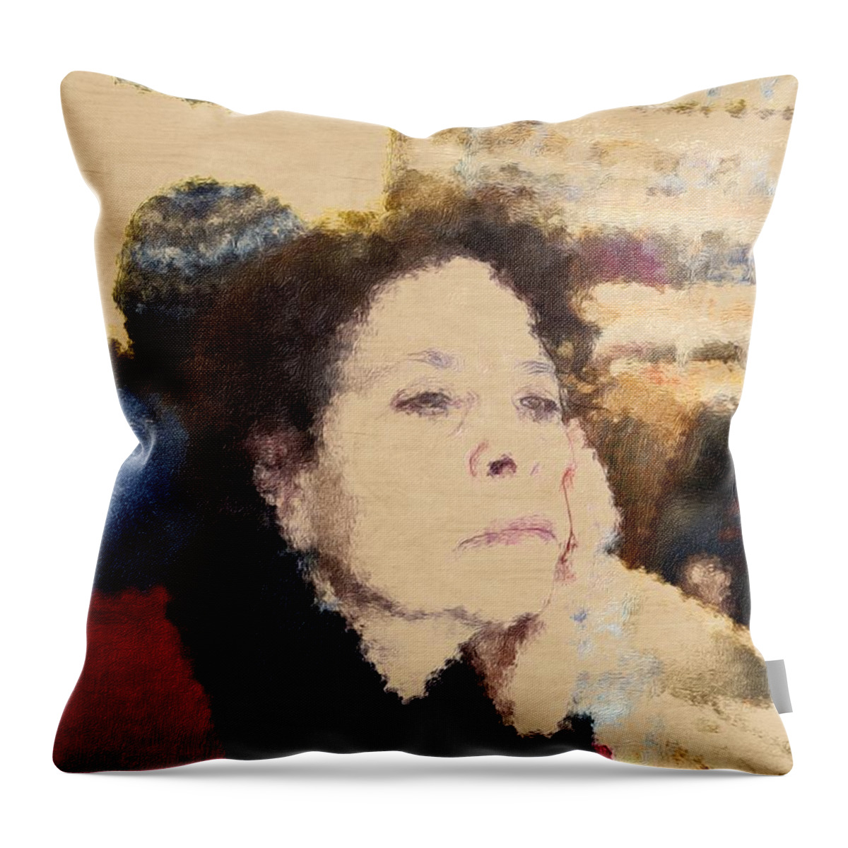 Watercolored Photoshop Throw Pillow featuring the digital art Bridget at the Bards by Steve Glines