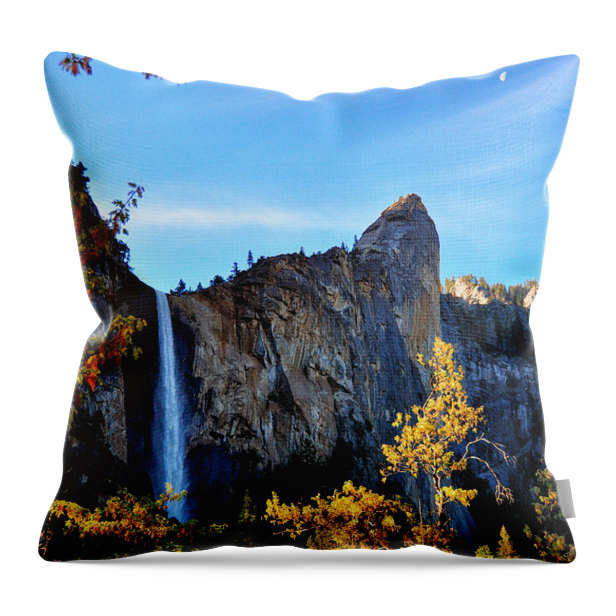 Yosemite Throw Pillow featuring the photograph Bridleveil Falls - Yosemite National Park - California by Bruce Friedman