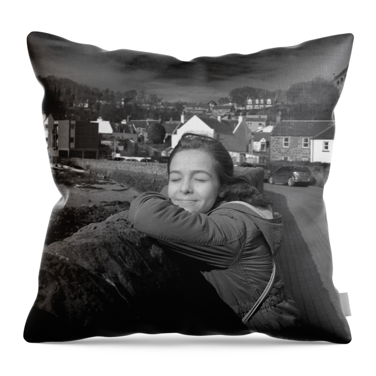 Girl Portrait Throw Pillow featuring the photograph Bright as Sun by Elena Perelman